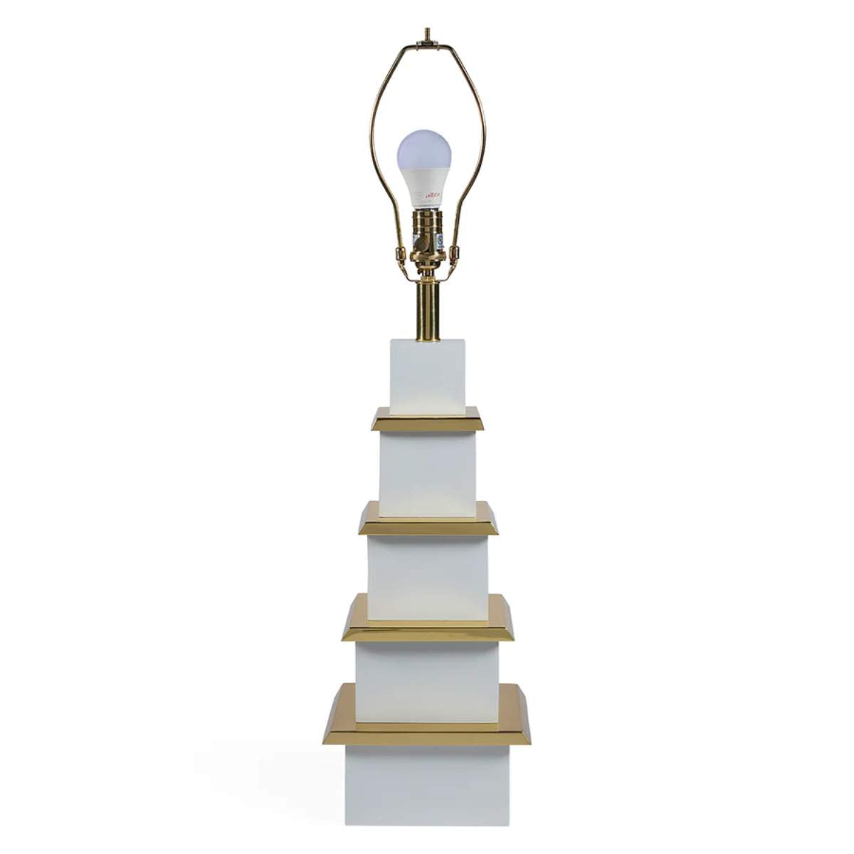 Jonathan Adler Pagoda Table Lamp Ivory/Honed Brass