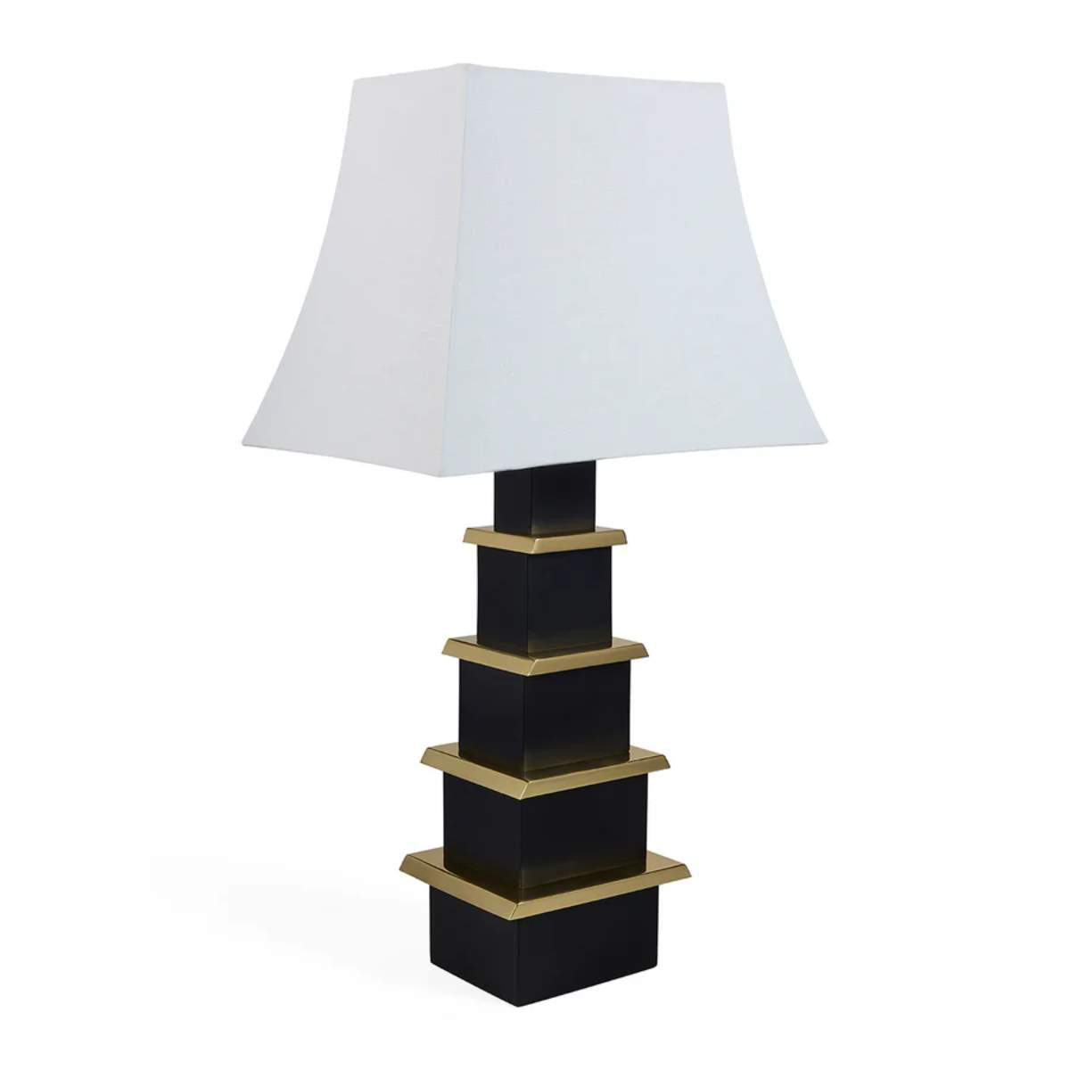 Jonathan Adler Pagoda Table Lamp BlackHoned Brass