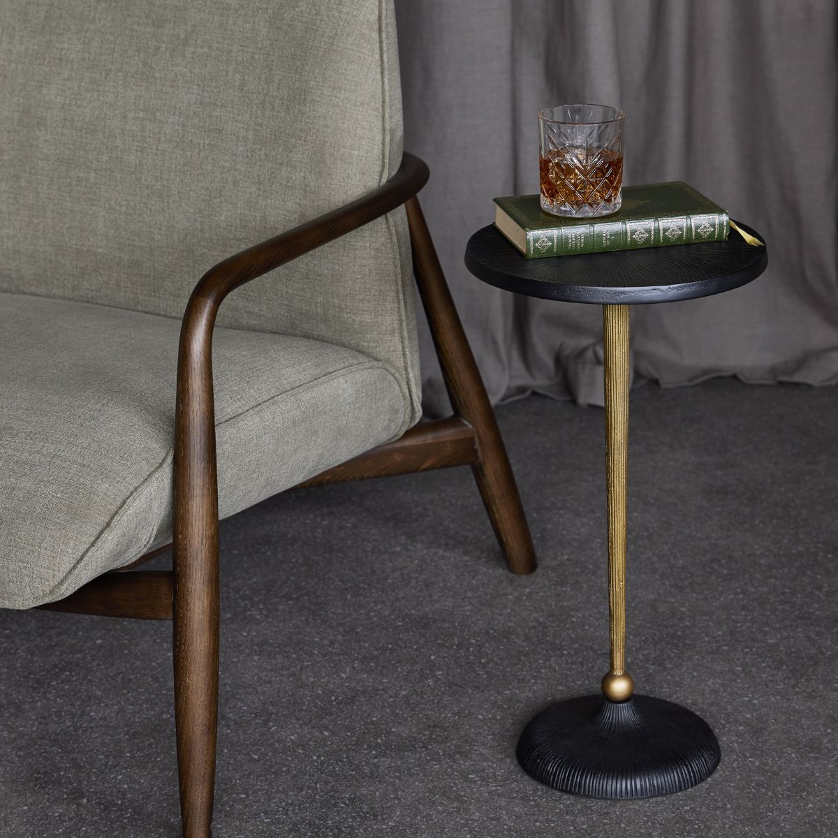 Libra Interiors Pair of Moulton Round Side Tables