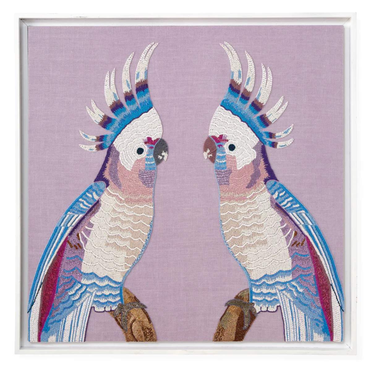 Jonathan Adler Parrots Beaded Art