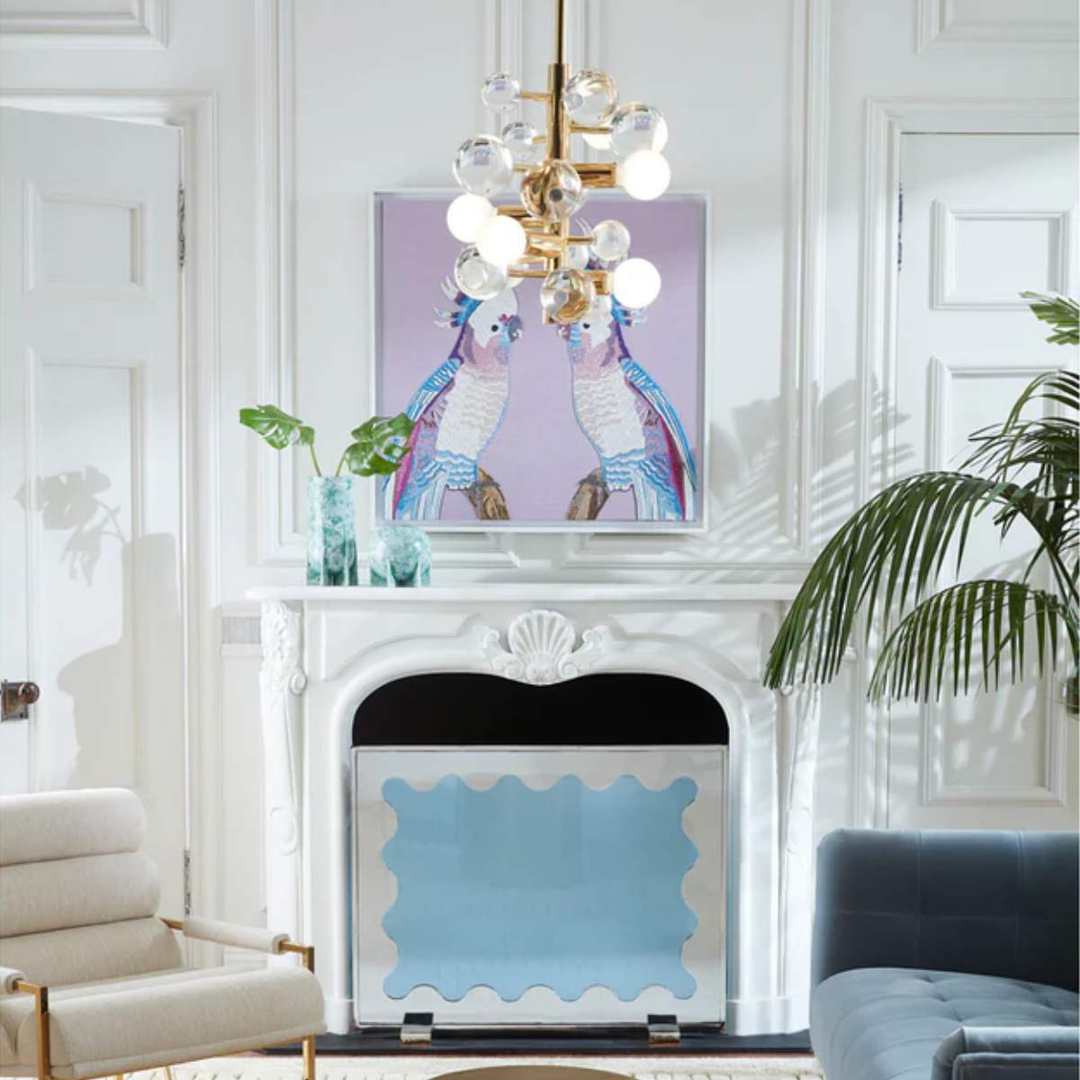 Jonathan Adler Parrots Beaded Art
