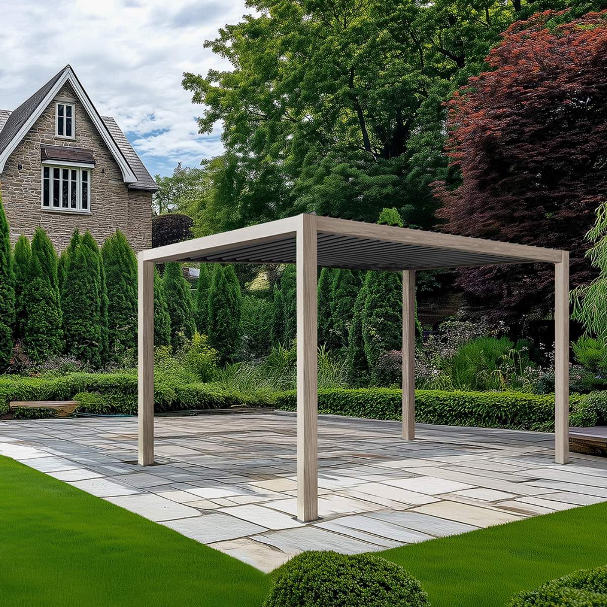Pacific Lifestyle Pavillo Teak 3.5m x 3.5m Pergola, Delivery and Installation