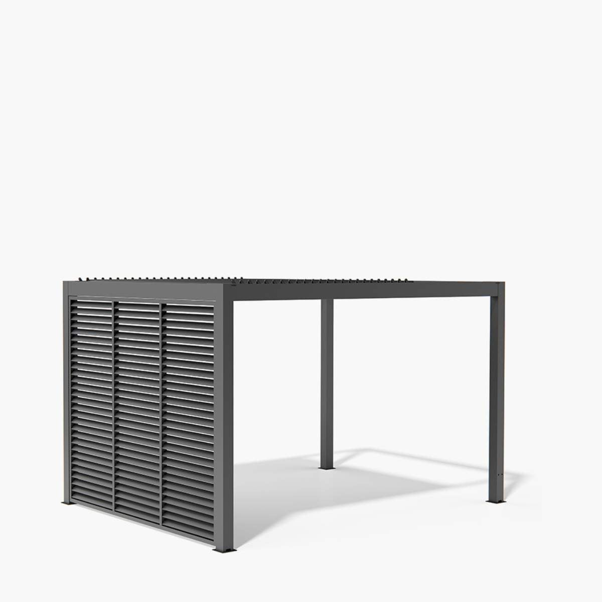 Pacific Lifestyle Pavillo Teak 3.5m x 3.5m Pergola, Pavillo Louvre Front/Back Panel Long, Pavillo Louvre Side Panel Short, Pavillo LED plus Delivery and Installation