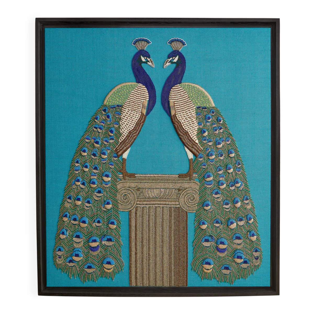 Jonathan Adler Peacock Beaded Art