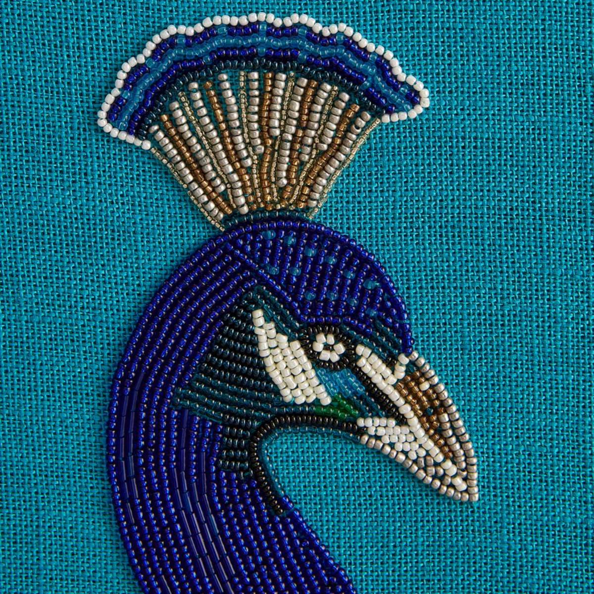 Jonathan Adler Peacock Beaded Art