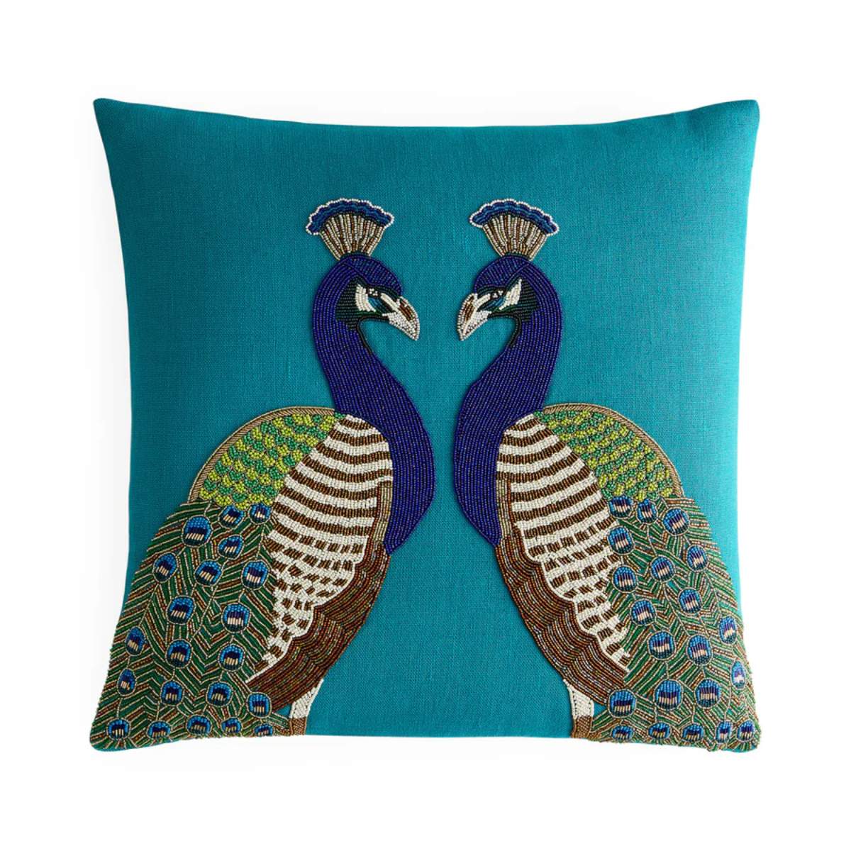 Jonathan Adler Peacock Beaded Cushion