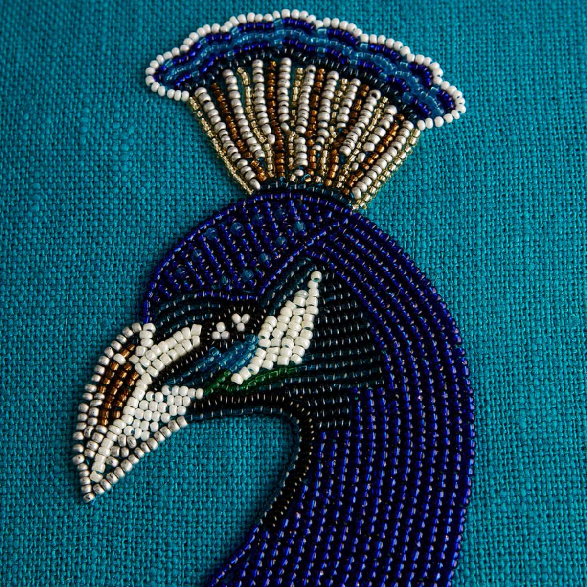 Jonathan Adler Peacock Beaded Cushion