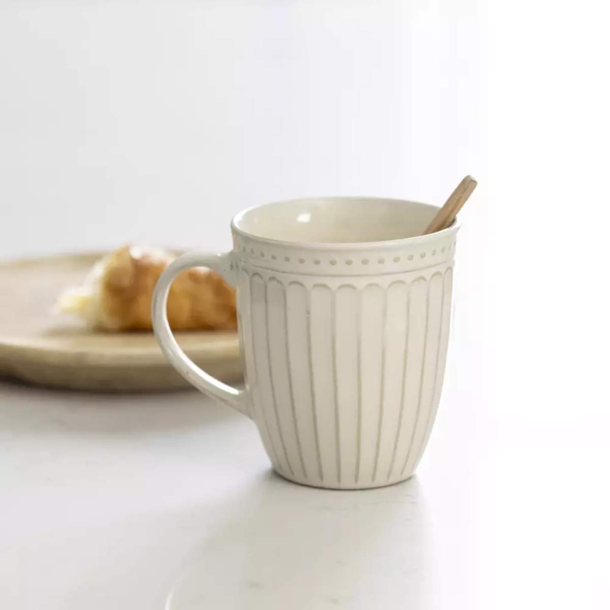 Grand Illusions Pembroke Stoneware Mug Cream