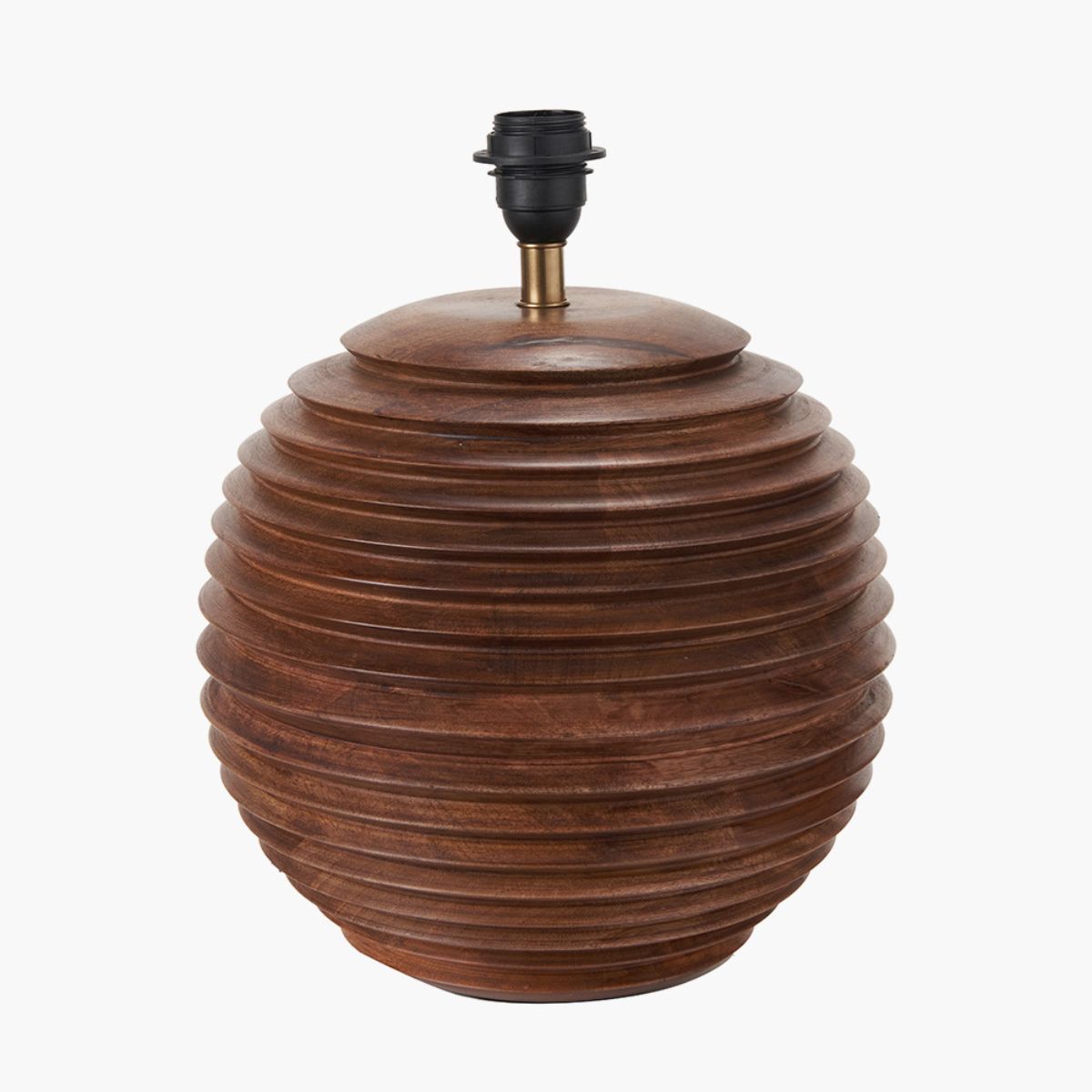 Pacific Lifestyle Pembury Brown Wash Large Turned Wood Table Lamp Base