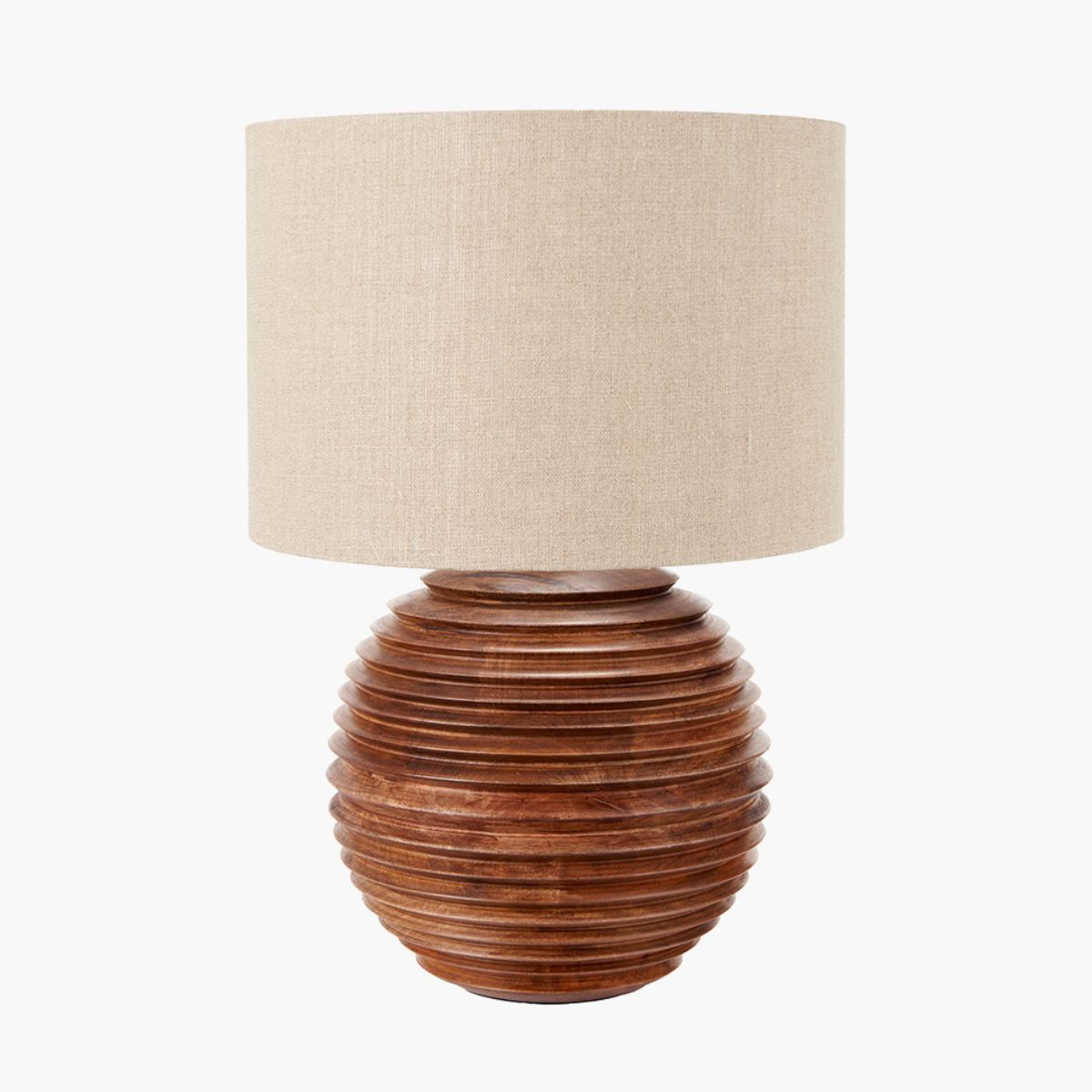 Pacific Lifestyle Pembury Brown Wash Large Turned Wood Table Lamp Base