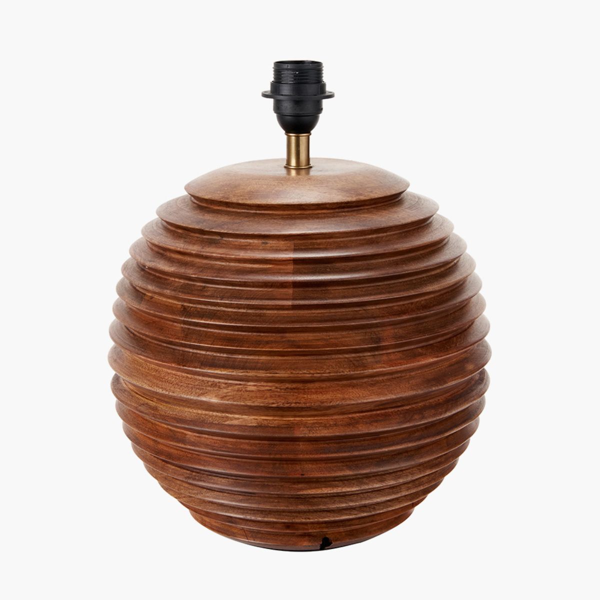 Pacific Lifestyle Pembury Brown Wash Large Turned Wood Table Lamp Base