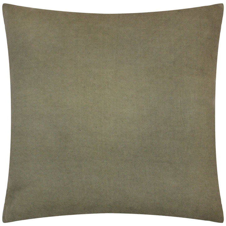 Furn Picking Patch Embroidered Velvet Cushion Greenwood