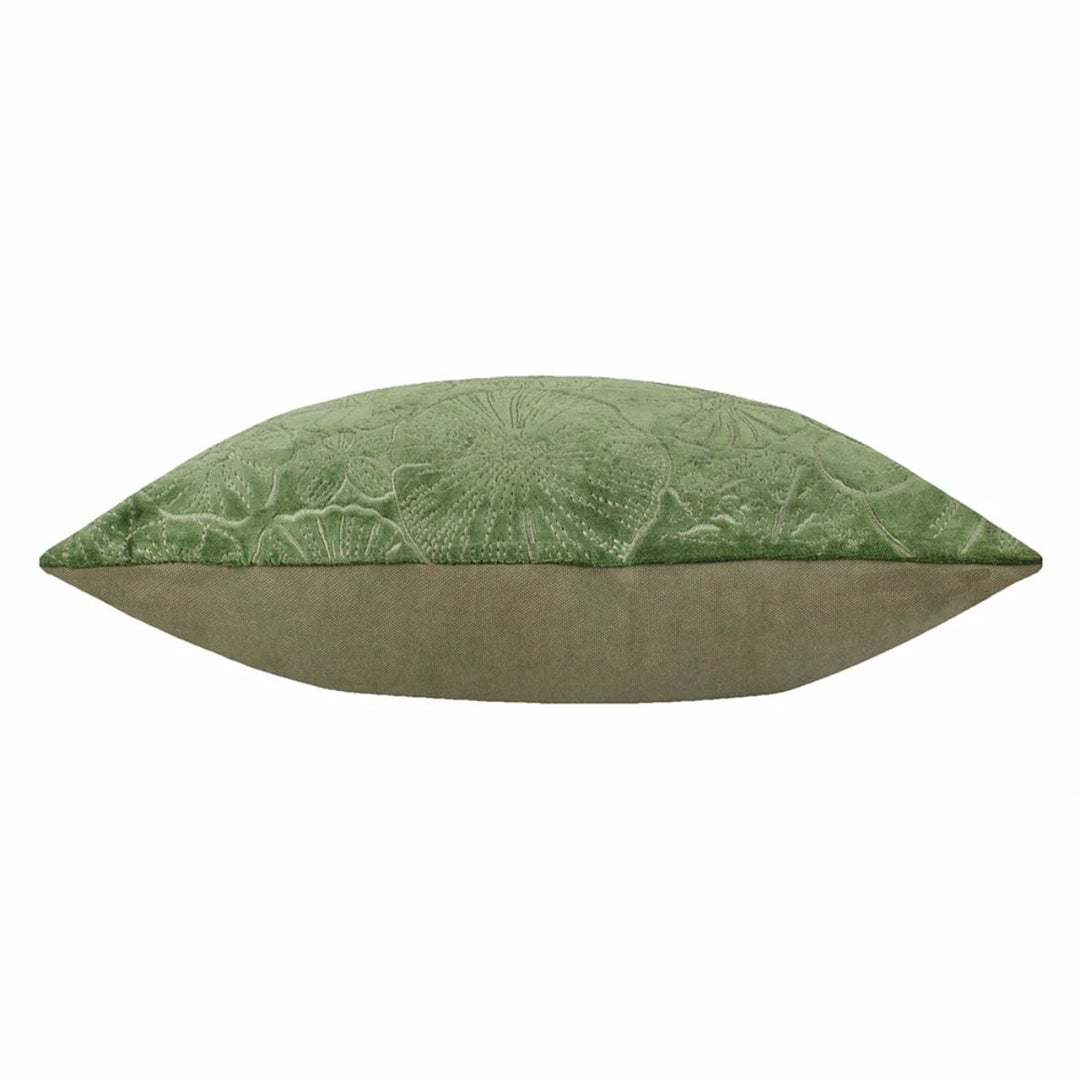 Furn Picking Patch Embroidered Velvet Cushion Greenwood