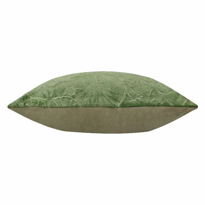 Furn Picking Patch Embroidered Velvet Cushion Greenwood