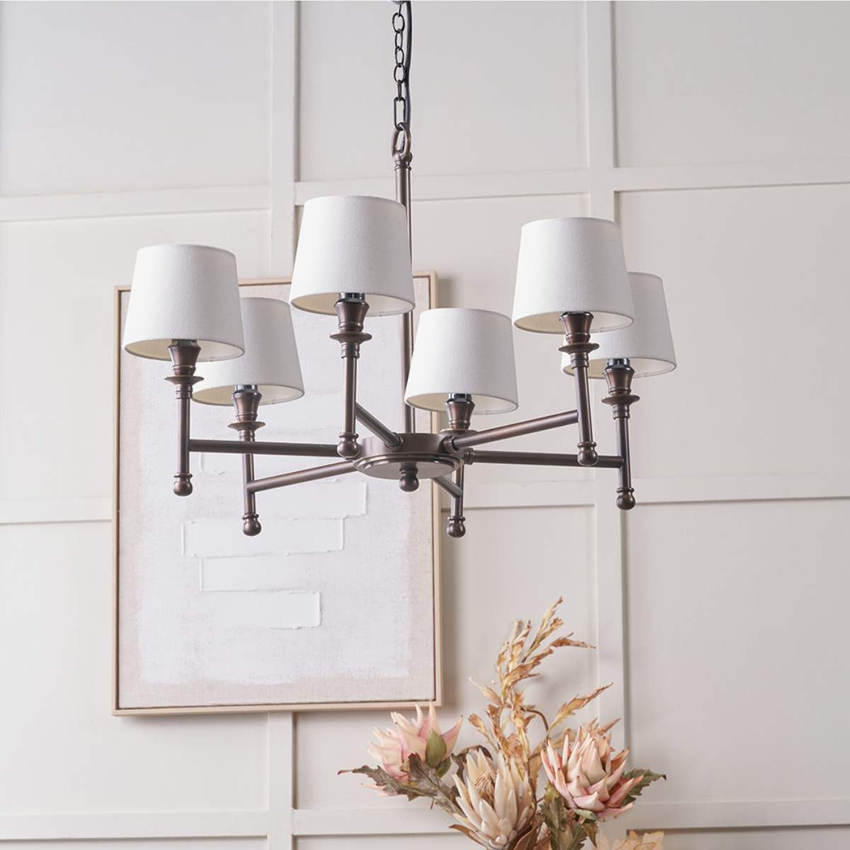 Pacific Lifestyle Piero Antique Bronze Metal 6 Arm Pendant