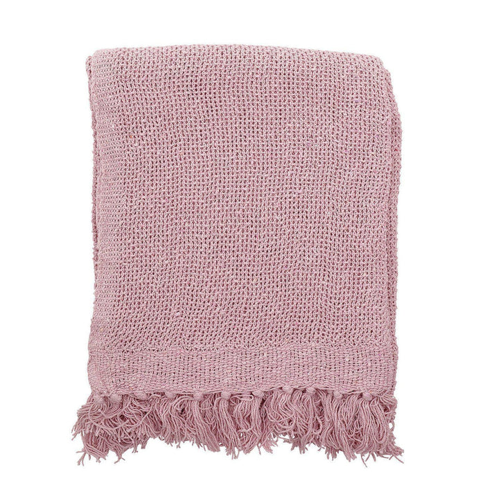 Pink Recycled Cotton Throw-Beaumonde