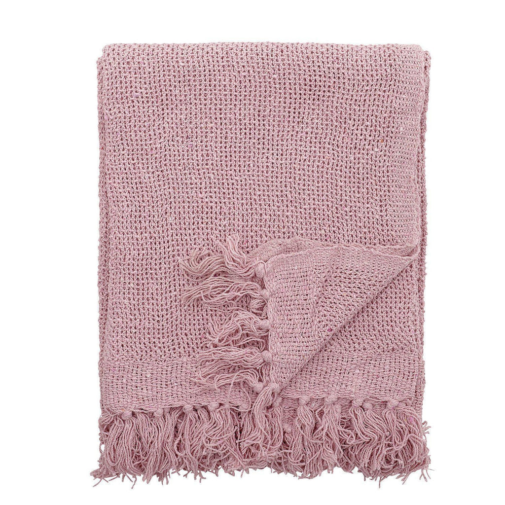 Pink Recycled Cotton Throw-Beaumonde