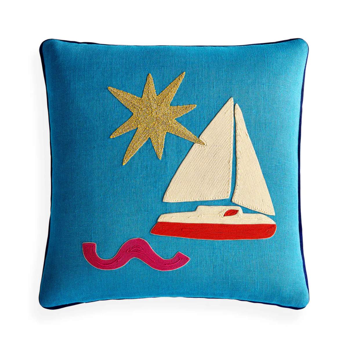 Jonathan Adler Playa Sailboat Cushion
