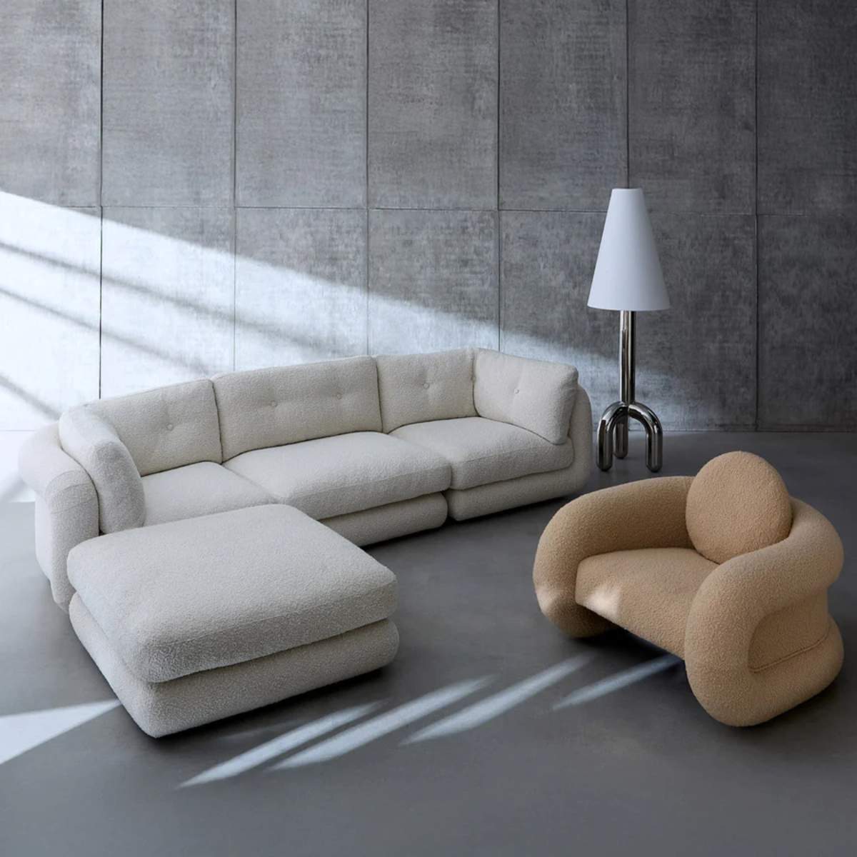Jonathan Adler Pompidou 304.8cm Modular Four-Piece Sectional with Ottoman