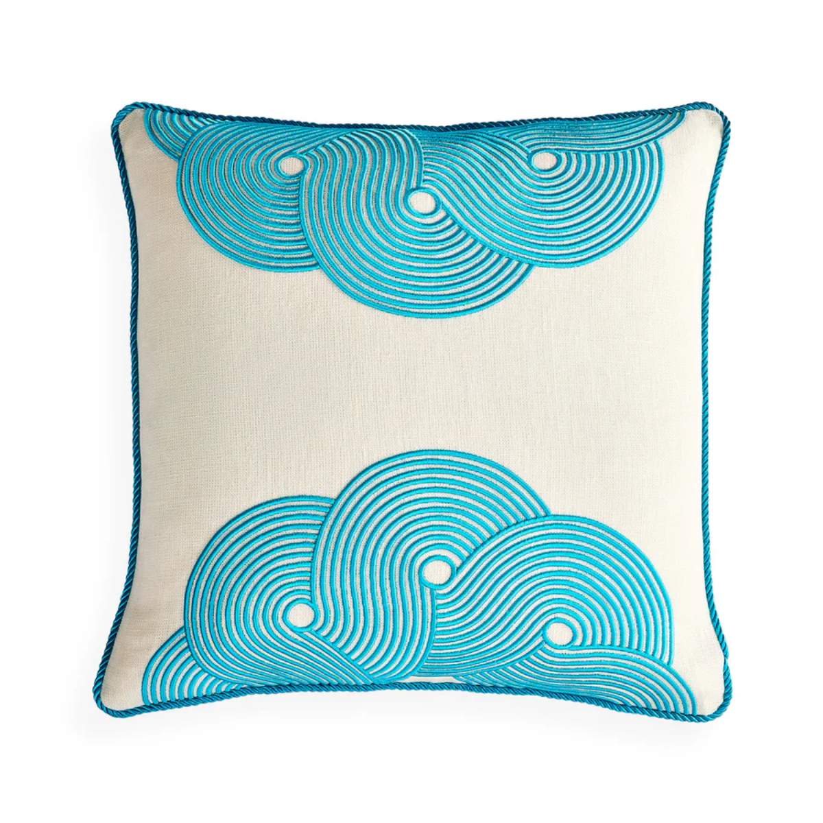 Jonathan Adler Pompidou Aqua Half Circles Cushion