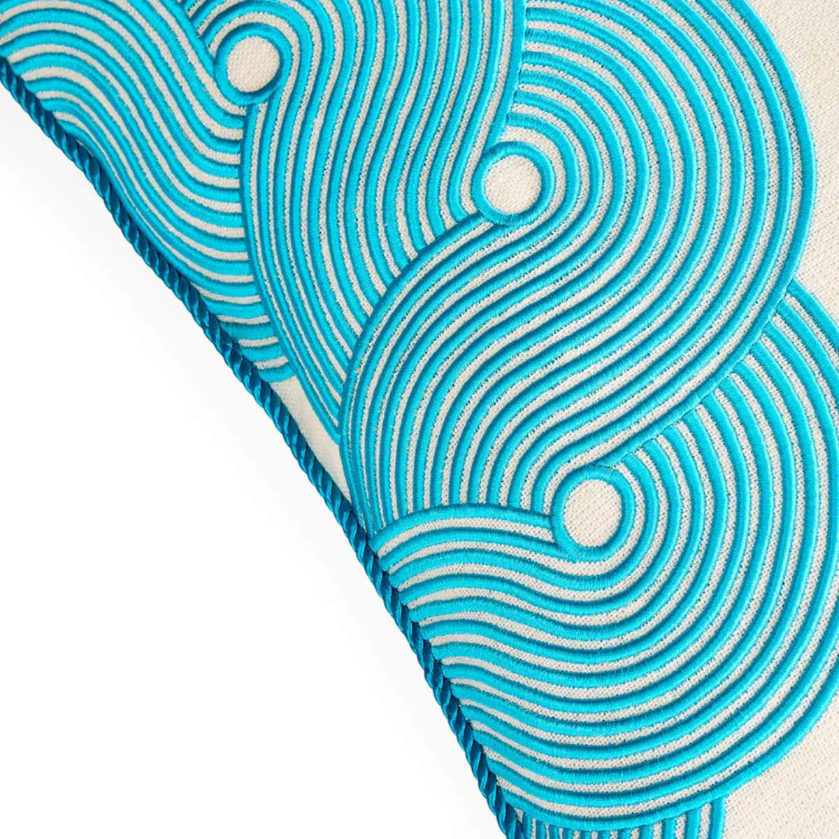 Jonathan Adler Pompidou Aqua Half Circles Cushion