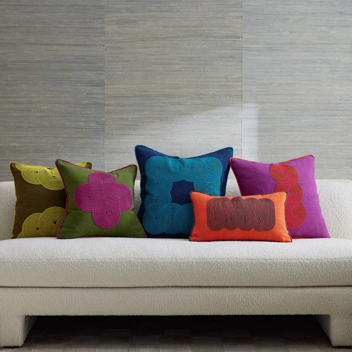 Jonathan Adler Pompidou Avocado Half Circles Cushion