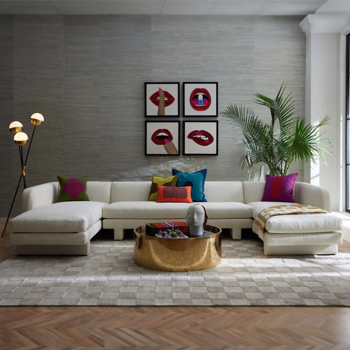 Jonathan Adler Pompidou Avocado Half Circles Cushion