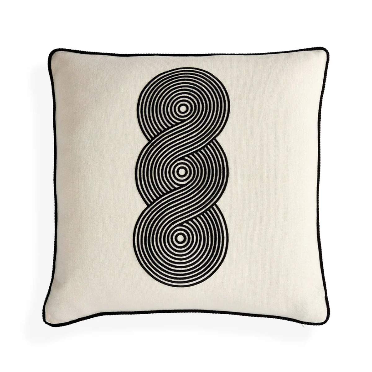 Jonathan Adler Pompidou B&W Loops Circles Cushion