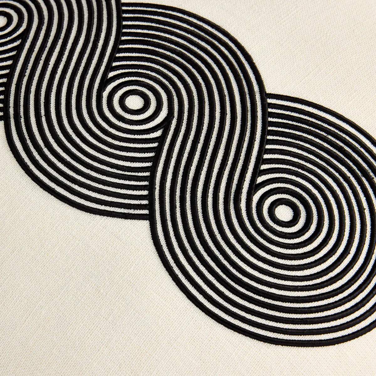 Jonathan Adler Pompidou B&W Loops Circles Cushion