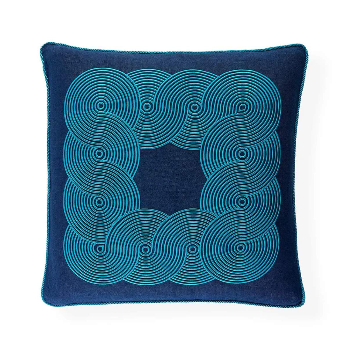 Jonathan Adler Pompidou Blue Border Cushion