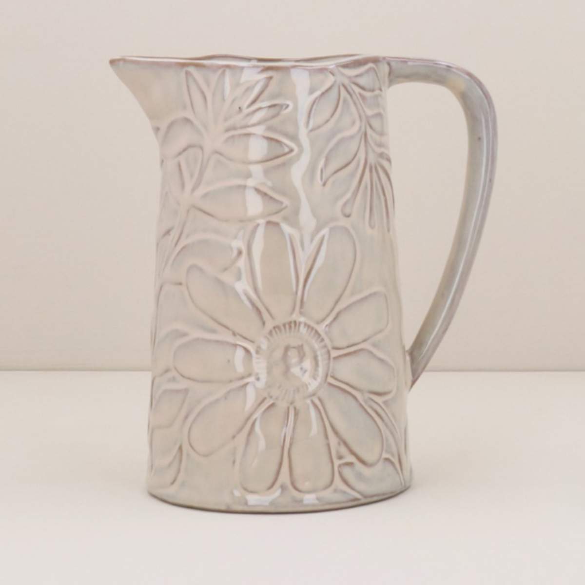 Gisela Graham Porcelain Jug - Taupe Floral