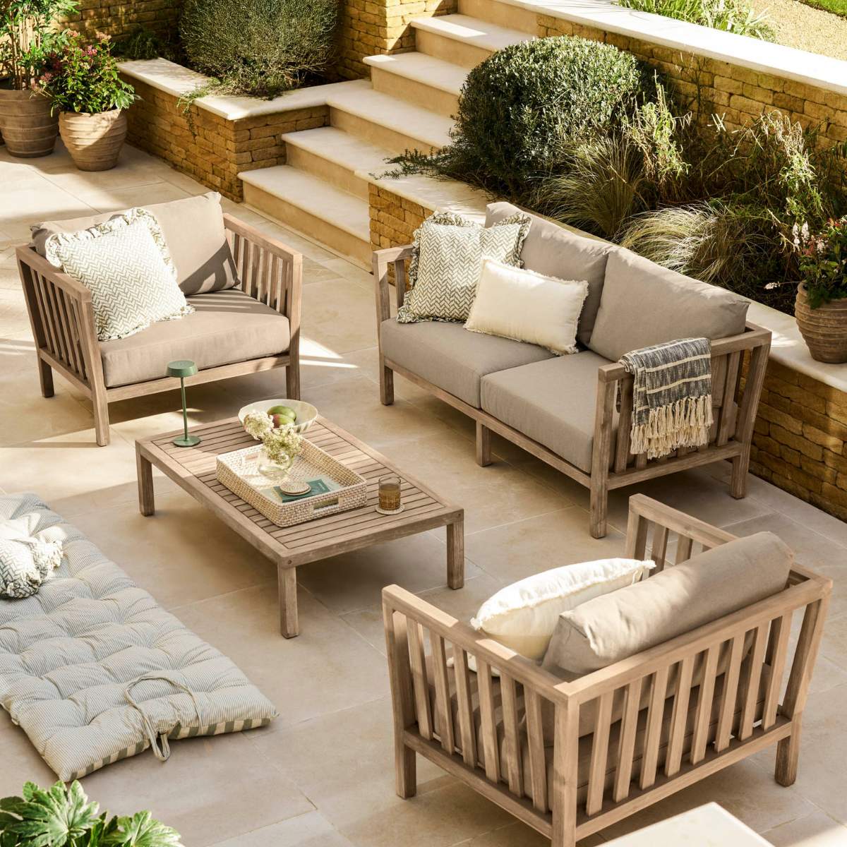Garden Trading Porthallow 2 Seater Sofa Set Natural
