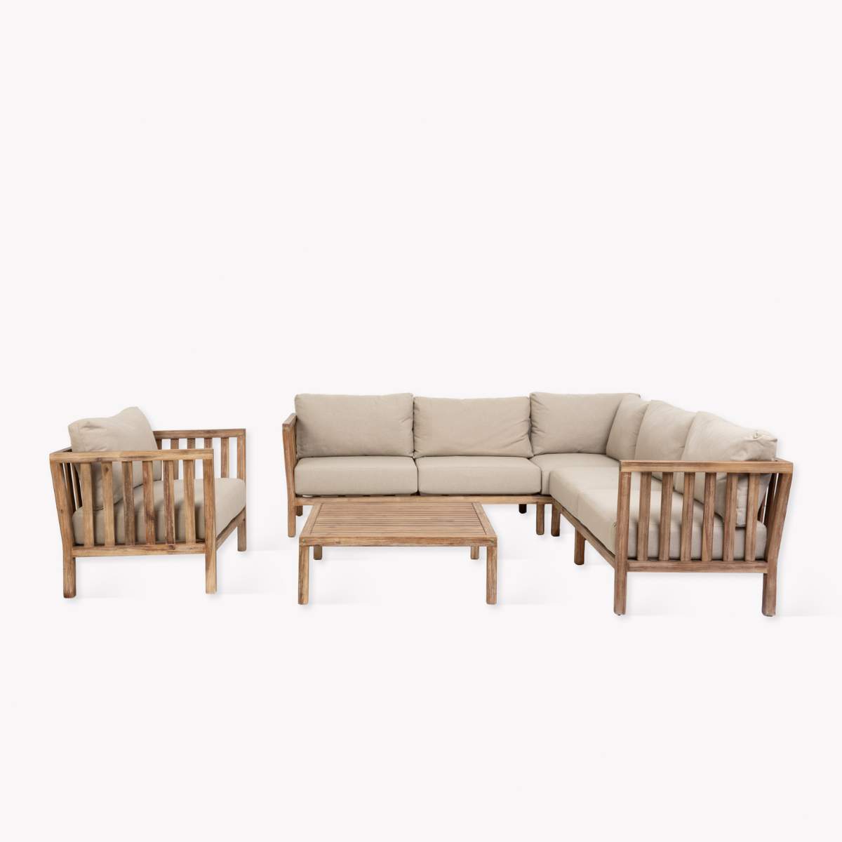 Garden Trading Porthallow Corner Sofa Set Dark Natural