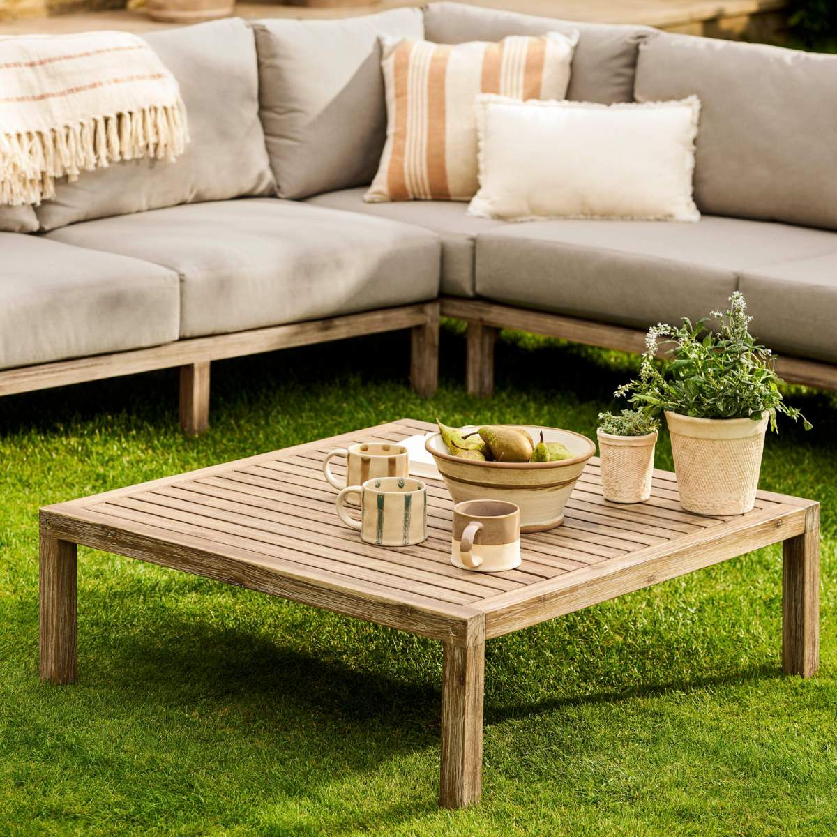 Garden Trading Porthallow Corner Sofa Set Dark Natural