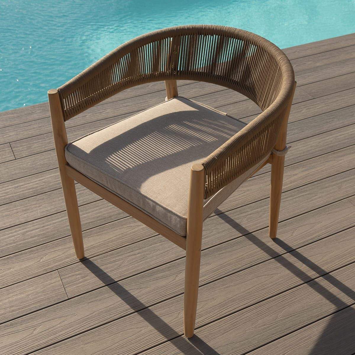 Maze - Porto Rope Weave 4 Seat Round Dining Set