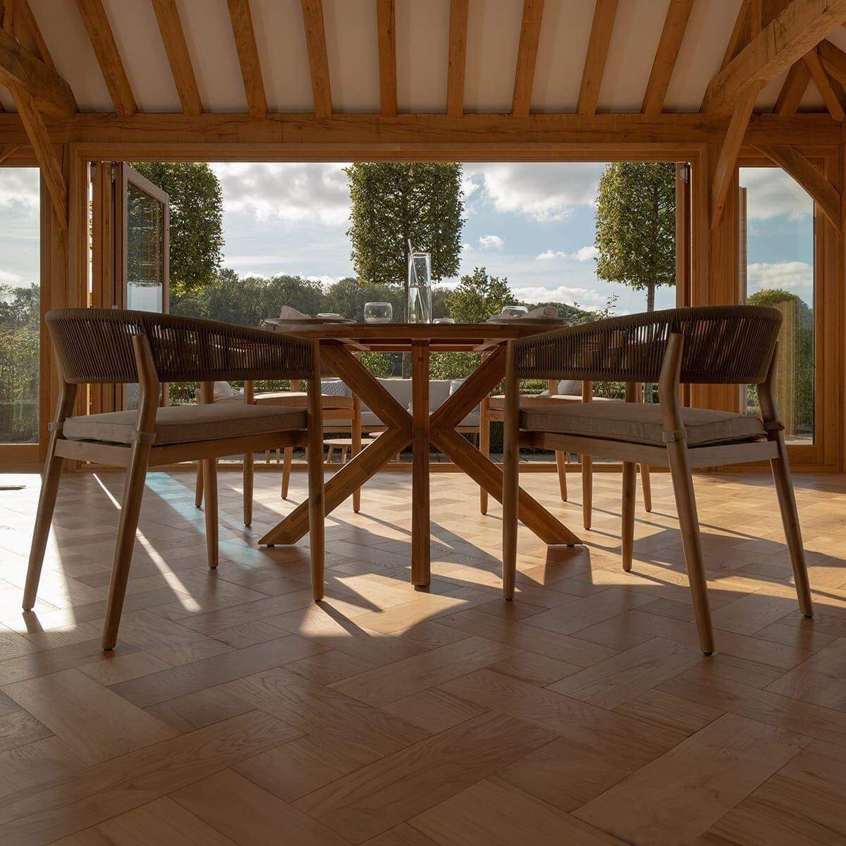 Maze - Porto Rope Weave 4 Seat Round Dining Set