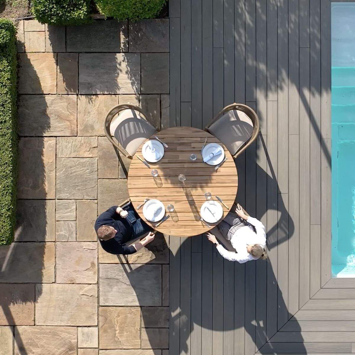 Maze - Porto Rope Weave 4 Seat Round Dining Set