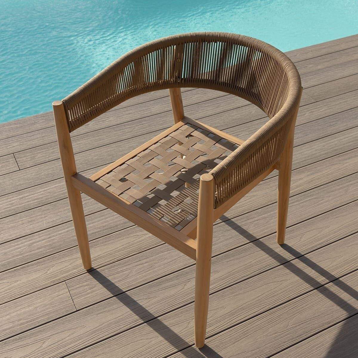 Maze - Porto Rope Weave 4 Seat Round Dining Set