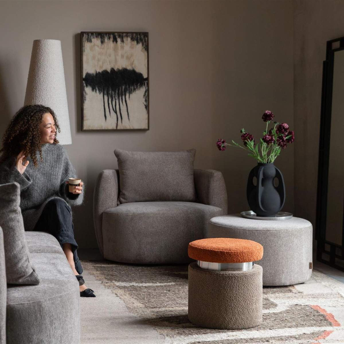 Dutch Bone Pouf Rocca
