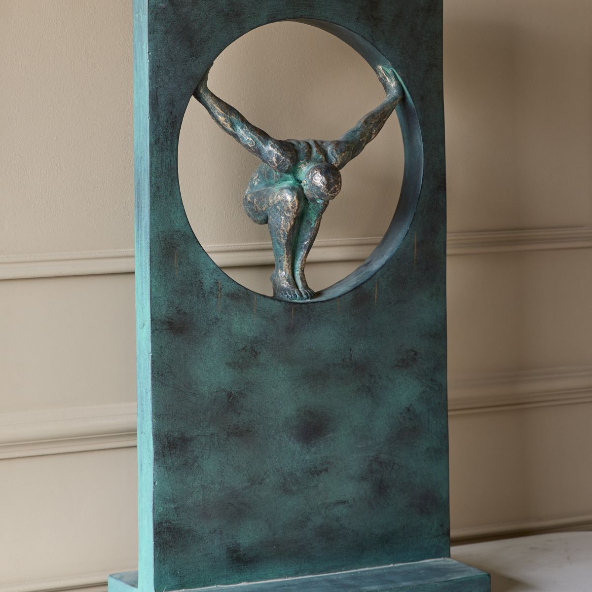 Libra Interiors Precision Diver Antique Bronze Sculpture