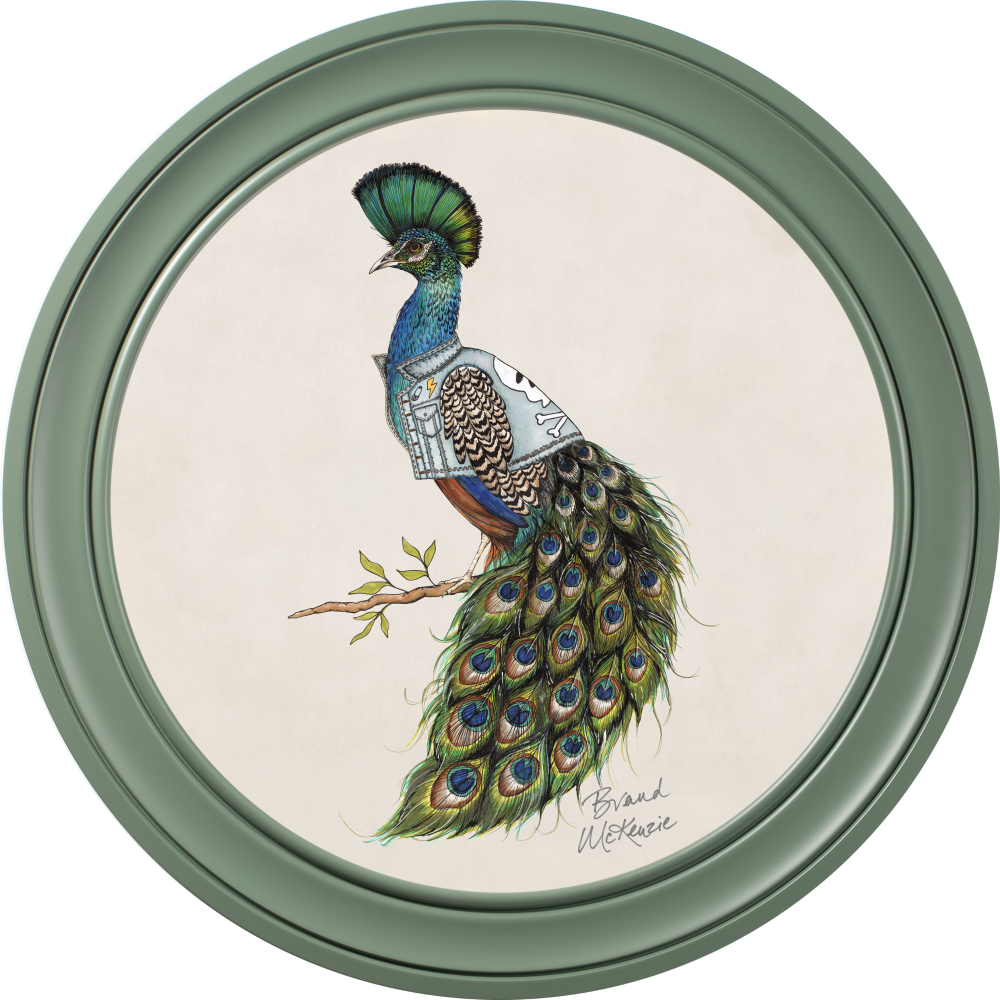 Brand McKenzie Punk Rocks Prince Framed Round Art Print with Chalk White Background