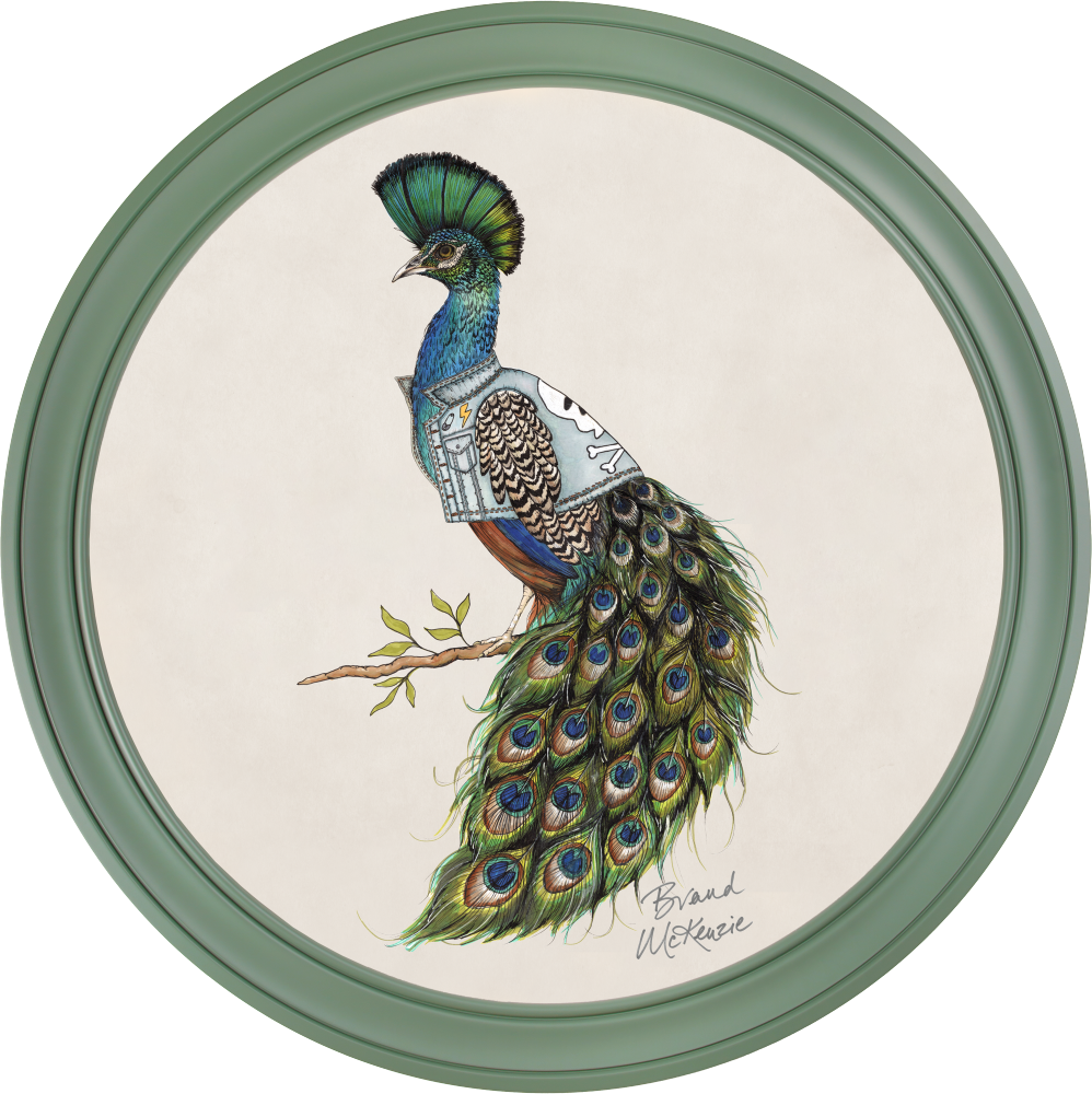 Brand McKenzie Punk Rocks Prince Framed Round Art Print with Chalk White Background