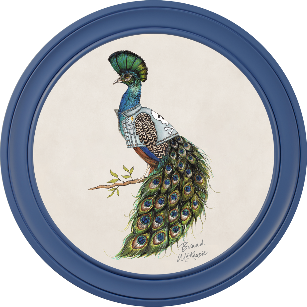 Brand McKenzie Punk Rocks Prince Framed Round Art Print with Chalk White Background