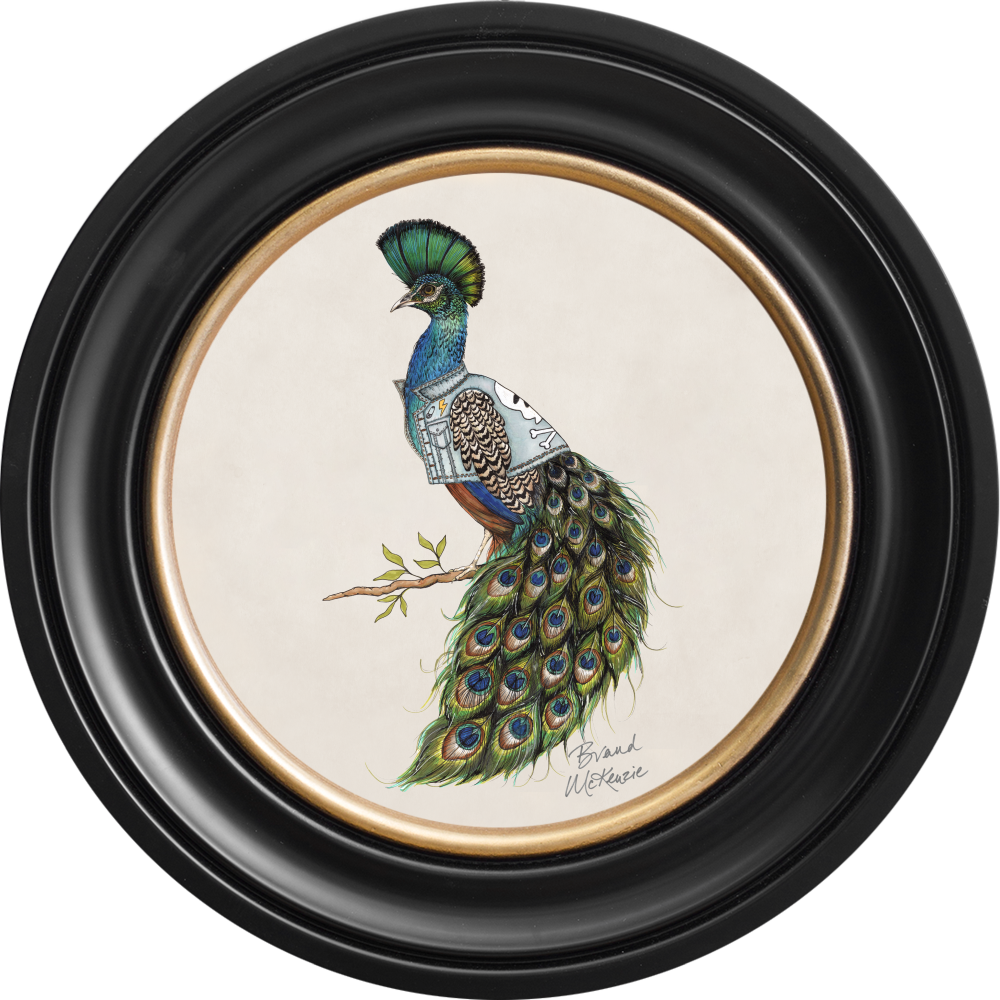 Brand McKenzie Punk Rocks Prince Framed Round Art Print with Chalk White Background