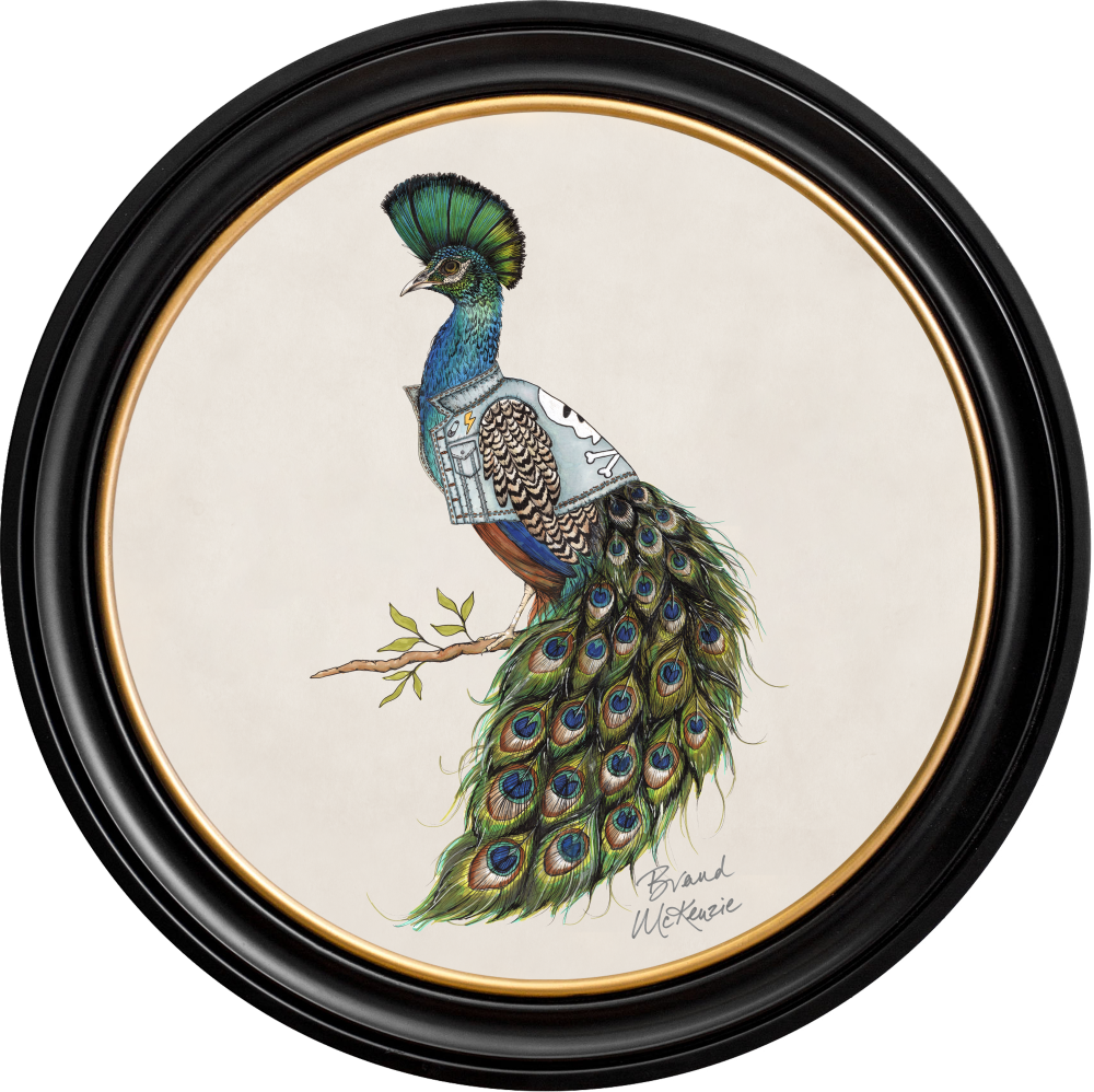 Brand McKenzie Punk Rocks Prince Framed Round Art Print with Chalk White Background