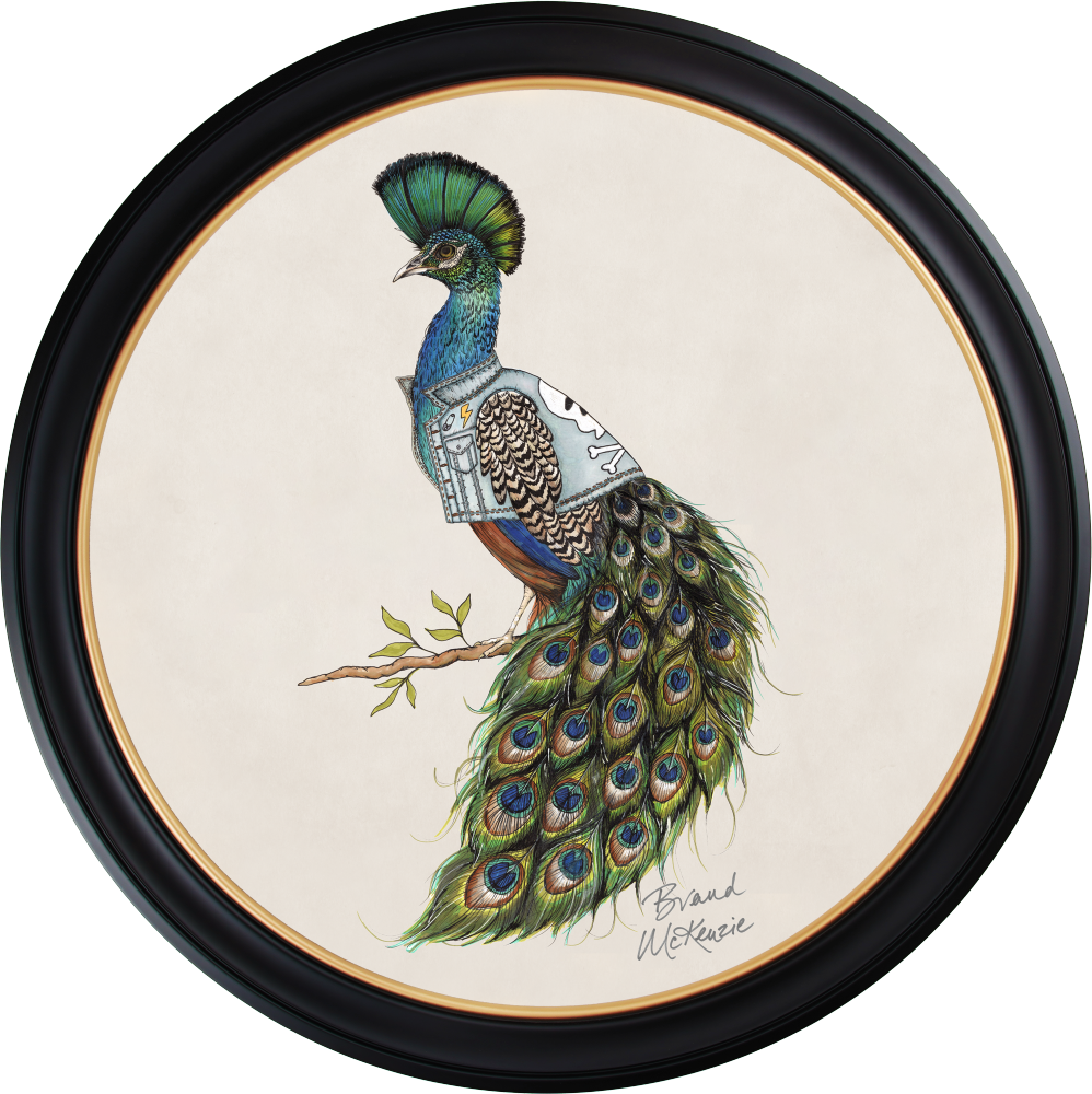 Brand McKenzie Punk Rocks Prince Framed Round Art Print with Chalk White Background