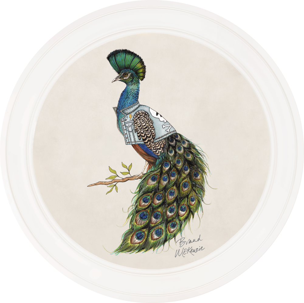 Brand McKenzie Punk Rocks Prince Framed Round Art Print with Chalk White Background