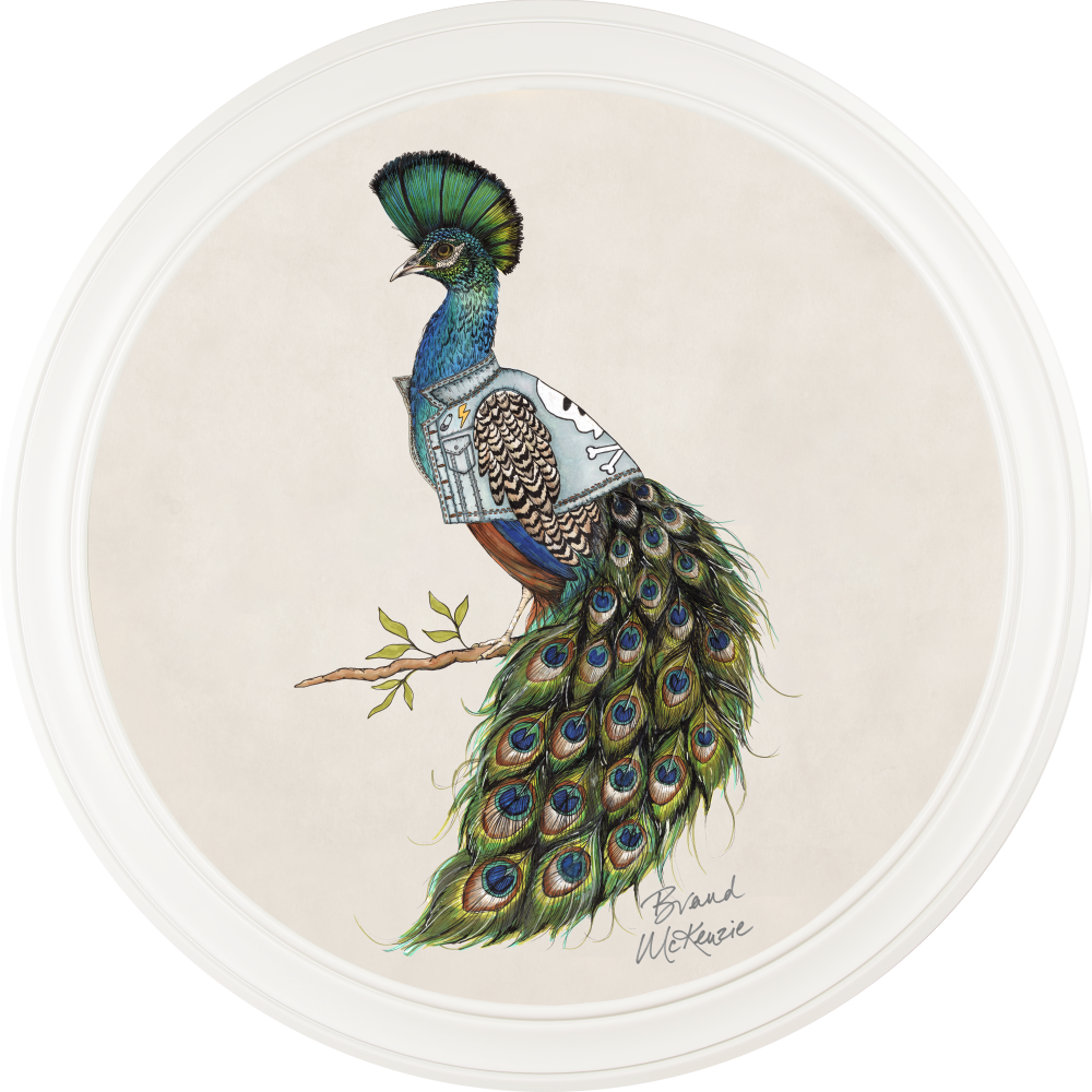 Brand McKenzie Punk Rocks Prince Framed Round Art Print with Chalk White Background