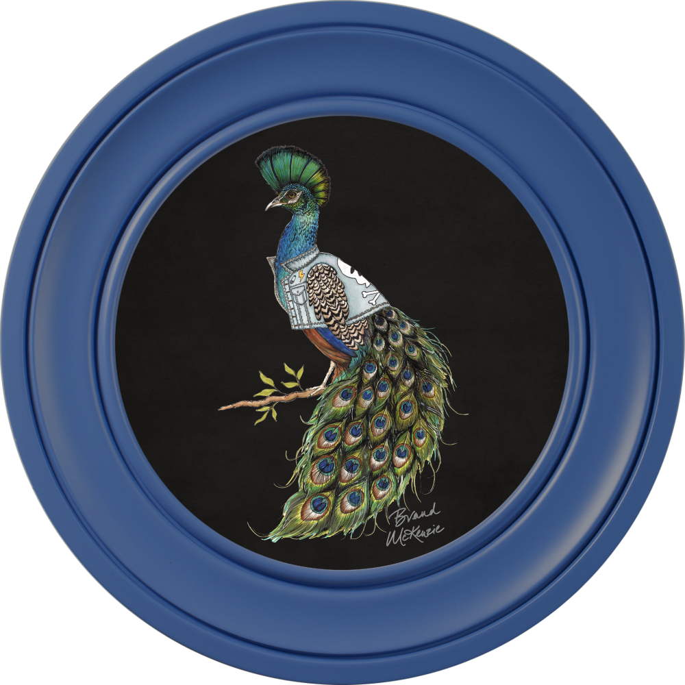 Brand McKenzie Punk Rocks Prince Framed Round Art Print with Charcoal Black Background