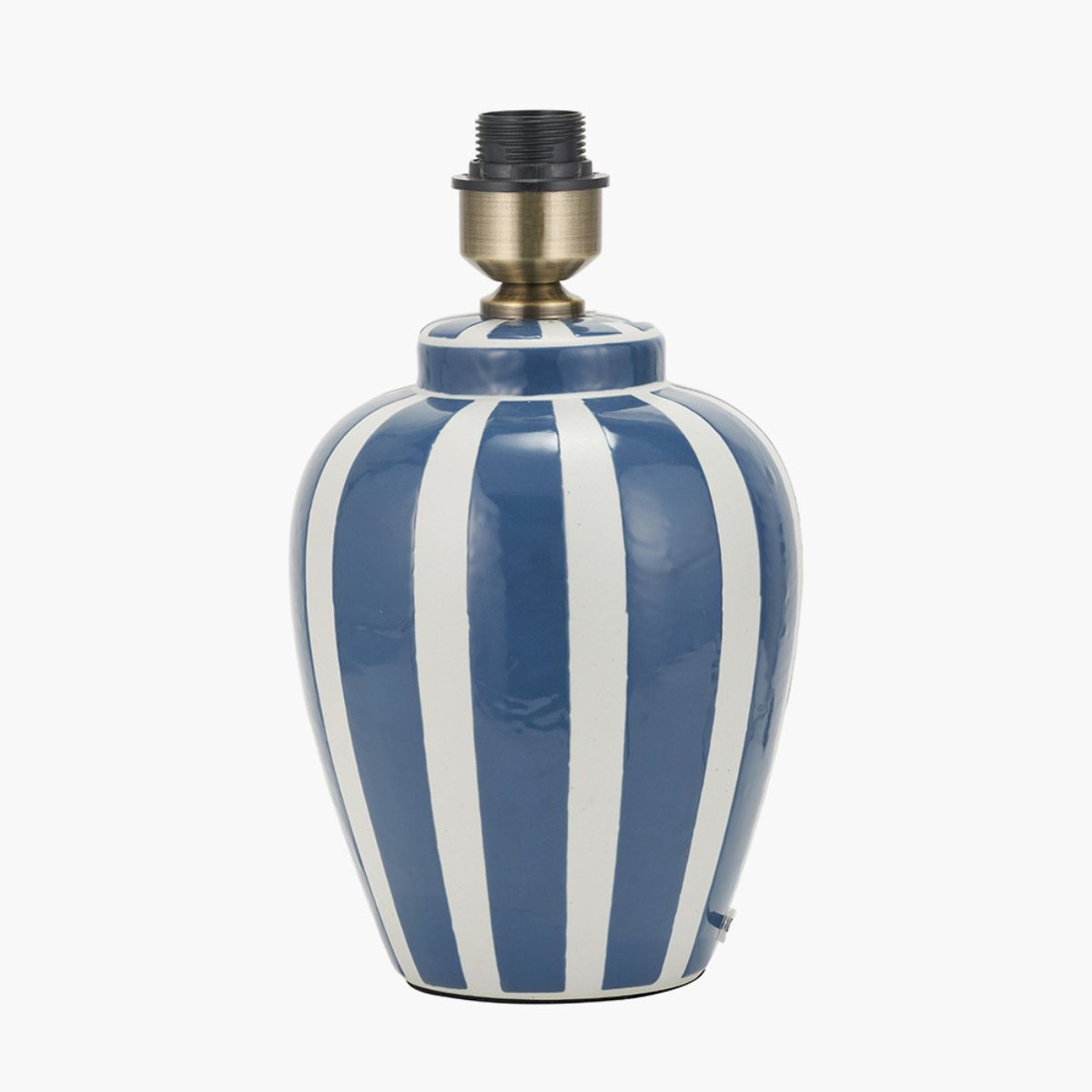 Pacific Lifestyle Priscilla Denim Blue Striped Ceramic Table Lamp Base